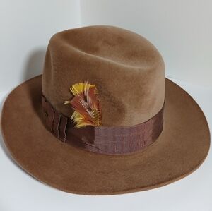 STETSON Vintage  Canadian Velour THE PLAYBOY Hat Genuine Leather